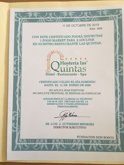 Las Quintas Certificate 2 people