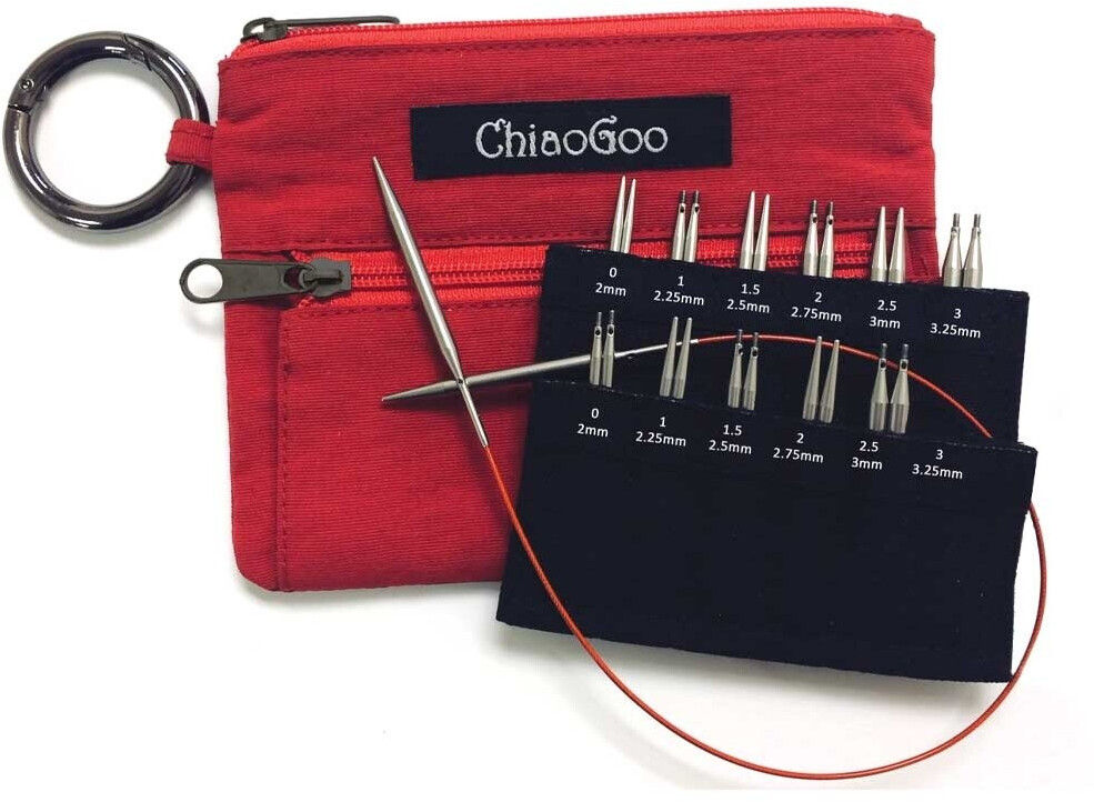 ChiaoGoo Red Twist Shorts Kombipack Nadelspitzen 5+8 cm 2,00-3,25 mm