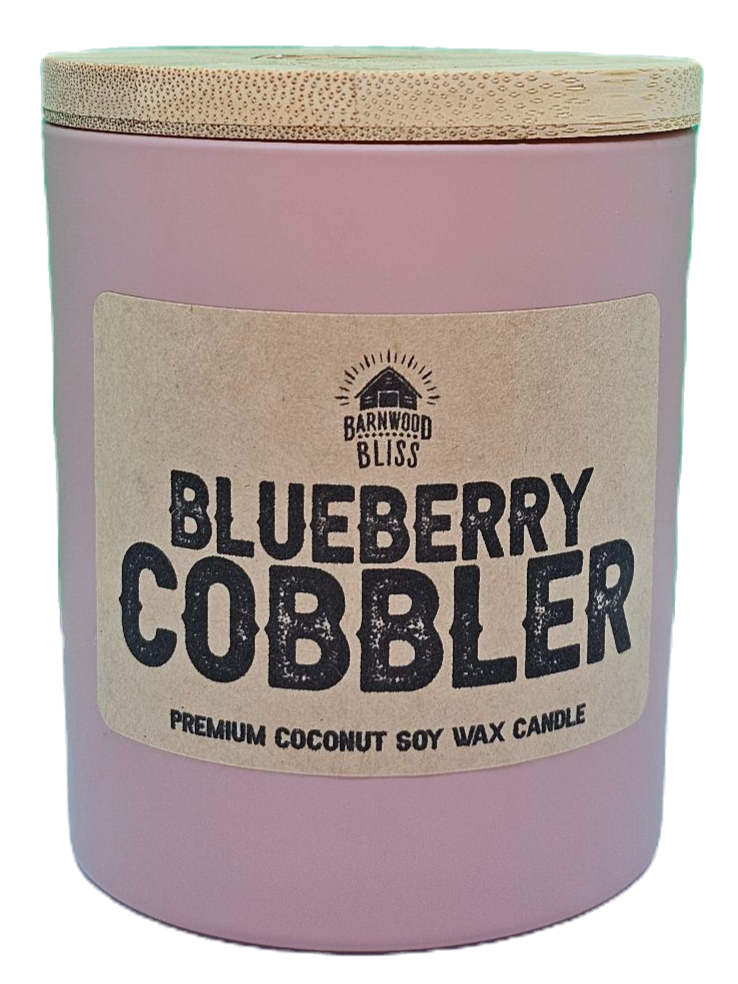 Thumbnail: Barnwood Bliss Blueberry Cobbler Coconut Soy Candle in Terracotta Blush Jar 