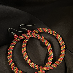 #24 2" Spiral Beaded Hoop Earrings