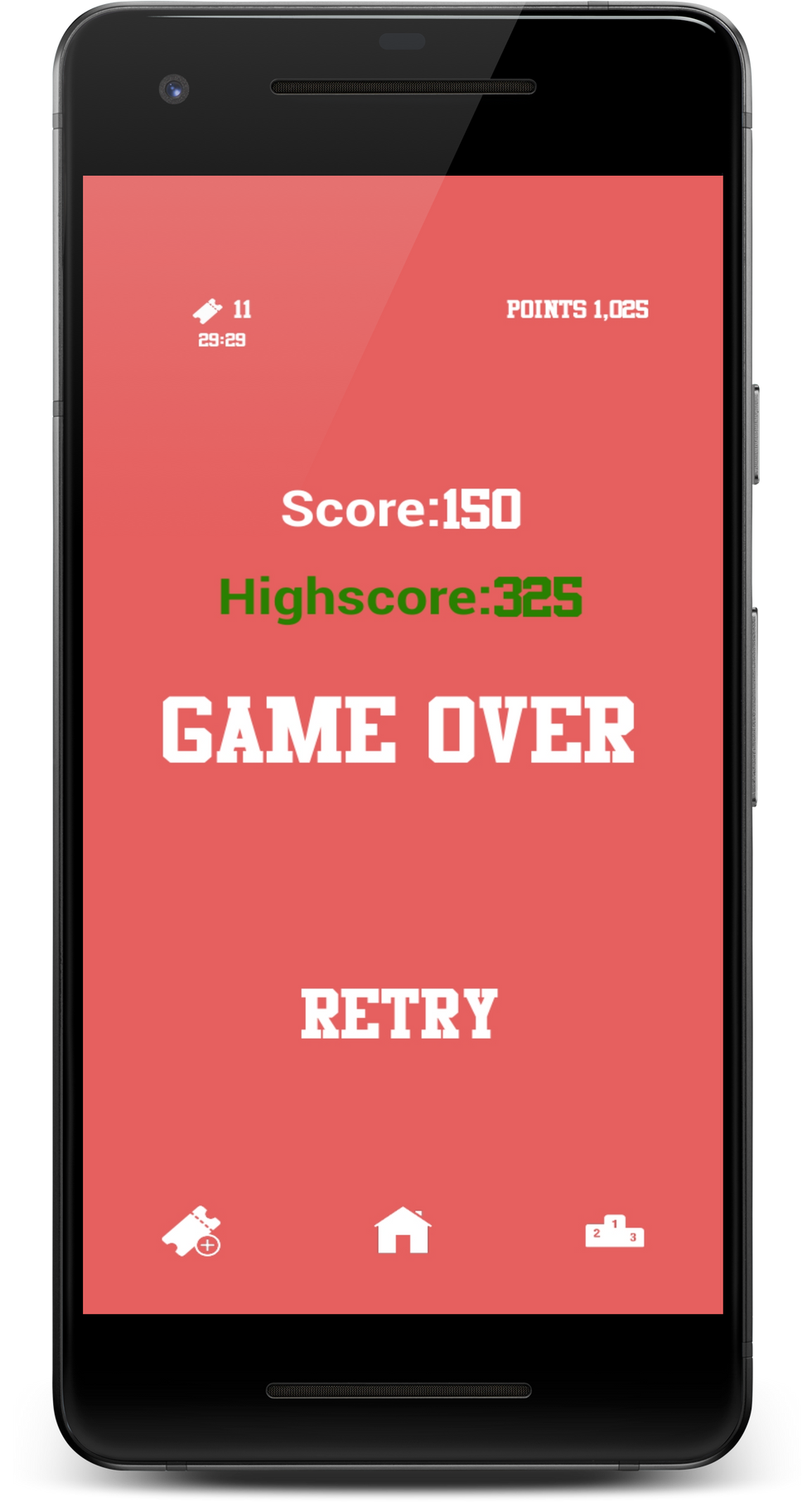 Hurdle Game Over screen