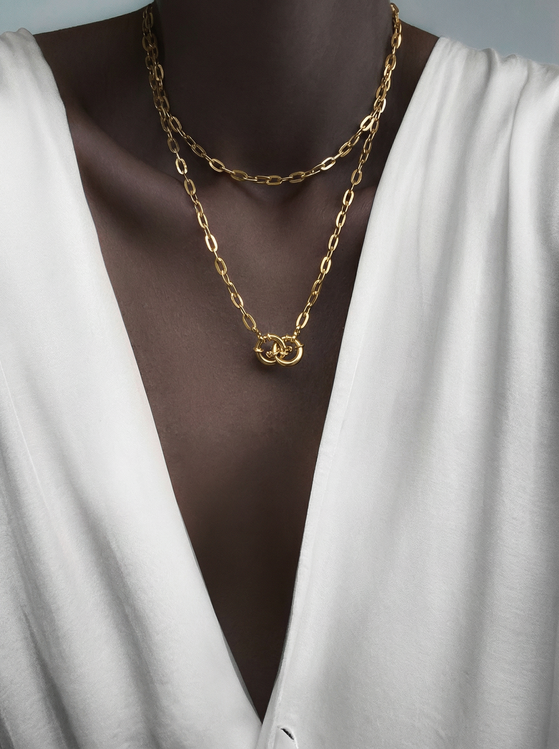 Chain 85 cm 2 Locks gold pated