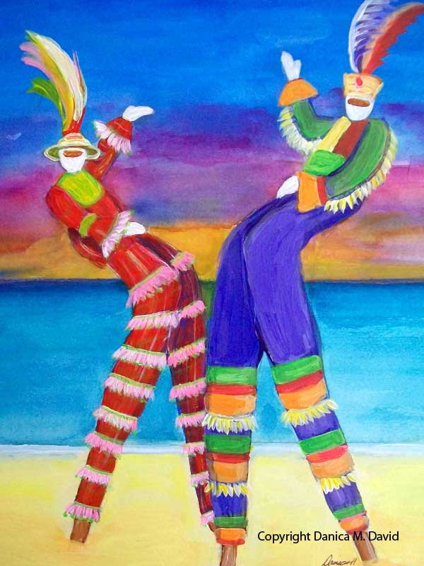 Moko Jumbie Sunset by Danica David