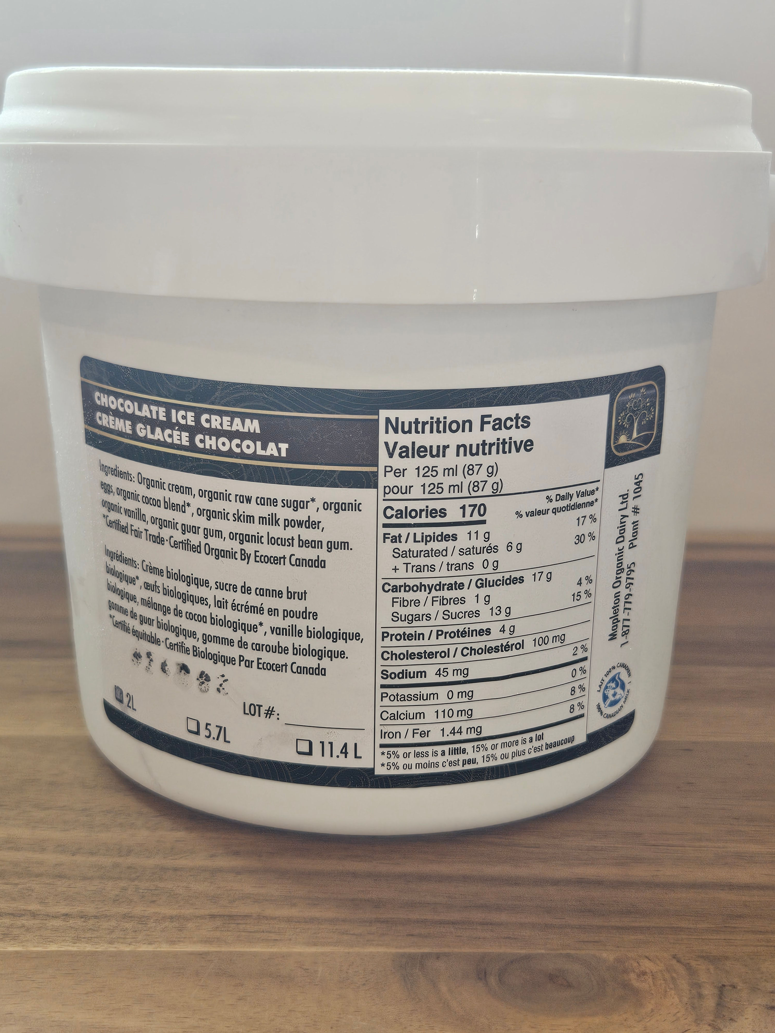 Mapleton's Organic Chocolate Ice Cream