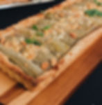 Tarte à la rhubarbe caramélisée