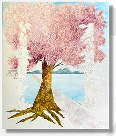 Quadro artístico vibracional “peça unica- Again” – ancoragem emocional criada por Edi da trilha, técnica mista
