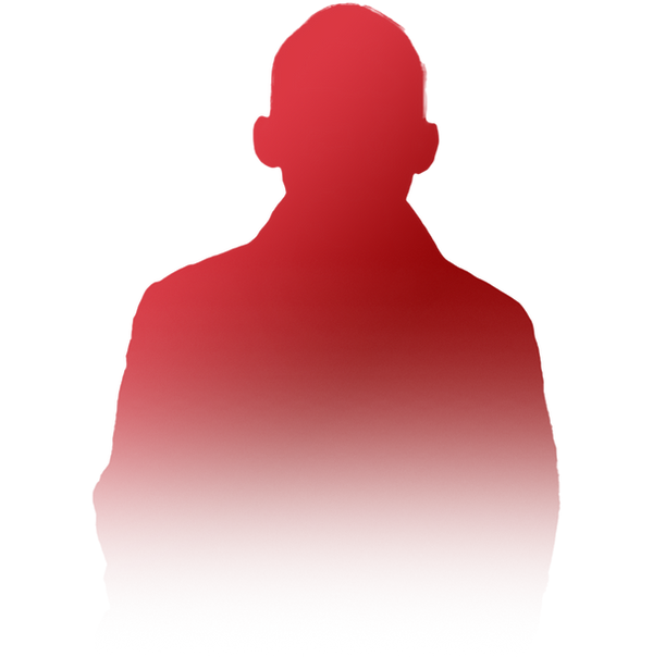 Silhueta de uma pessoa em vermelho, sem detalhes faciais visíveis, sobre um fundo branco.