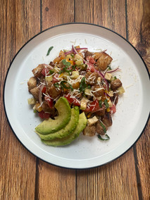 Plated panzanella