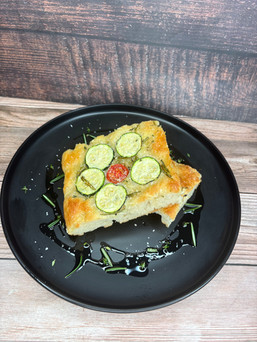 Plated focaccia.