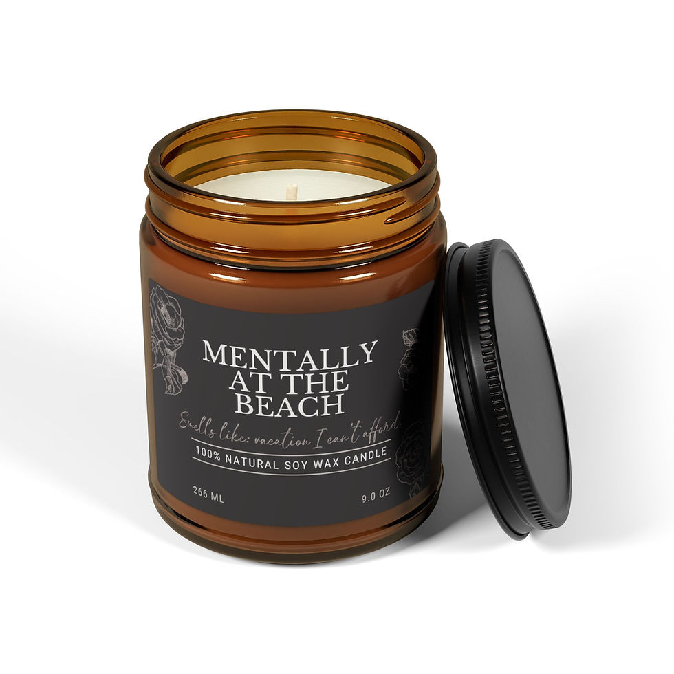 Mentally At the Beach Relaxing Scented Candle, Gift, Aromatherapy, Self-Care