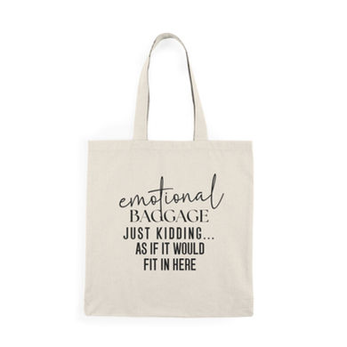Emotional baggage canvas tote bag.