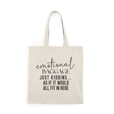 Emotional baggage canvas tote bag.