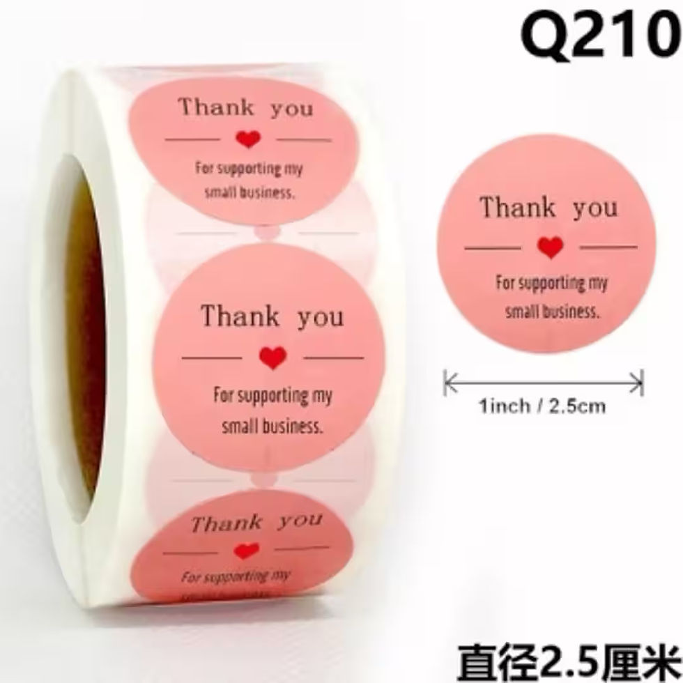 Thumbnail: Thank You Stickers Small Size| 2.5cm (50pcs)