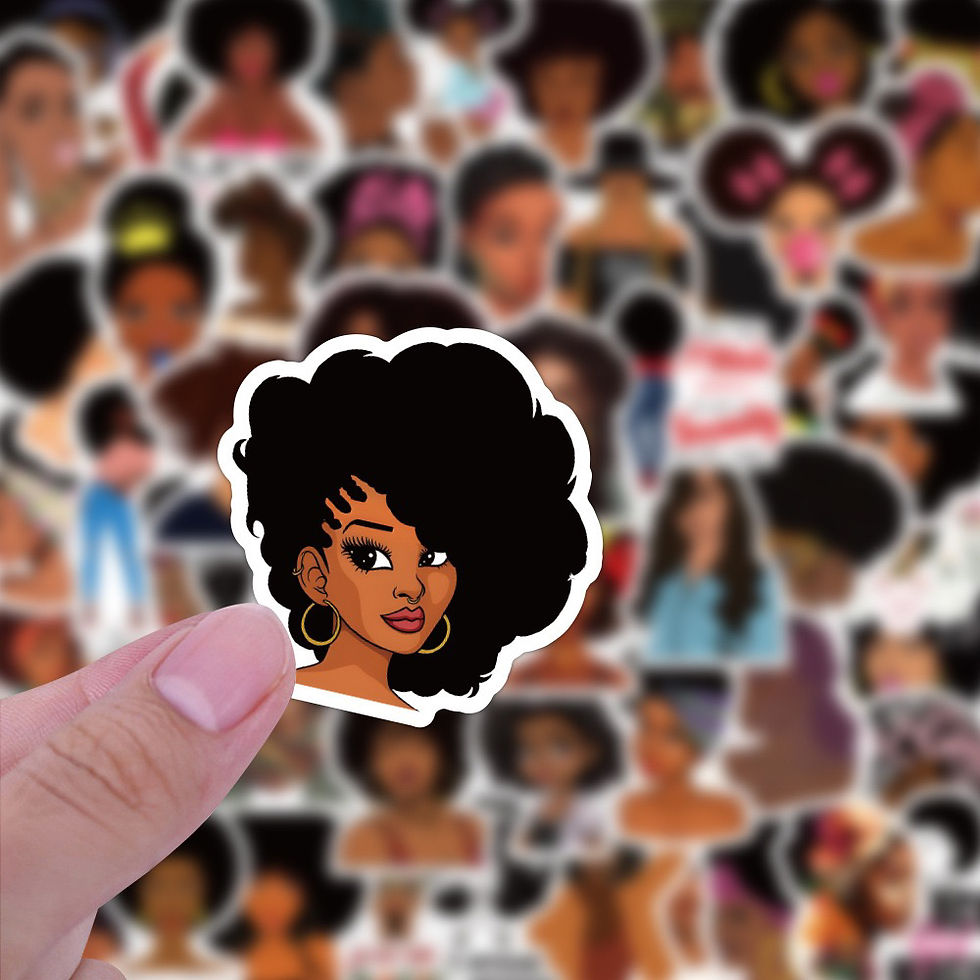 Thumbnail: Black girl aesthetic stickers (10pcs pack)