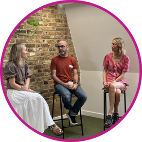 Sophie O'Brien, Matt Collins and Ella McWilliam in conversation at the B Corps breakfast event