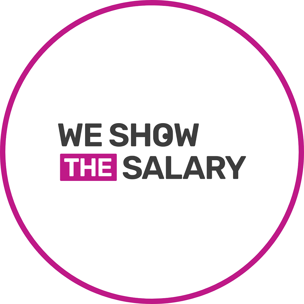 We Show the Salary logo in a pink circle