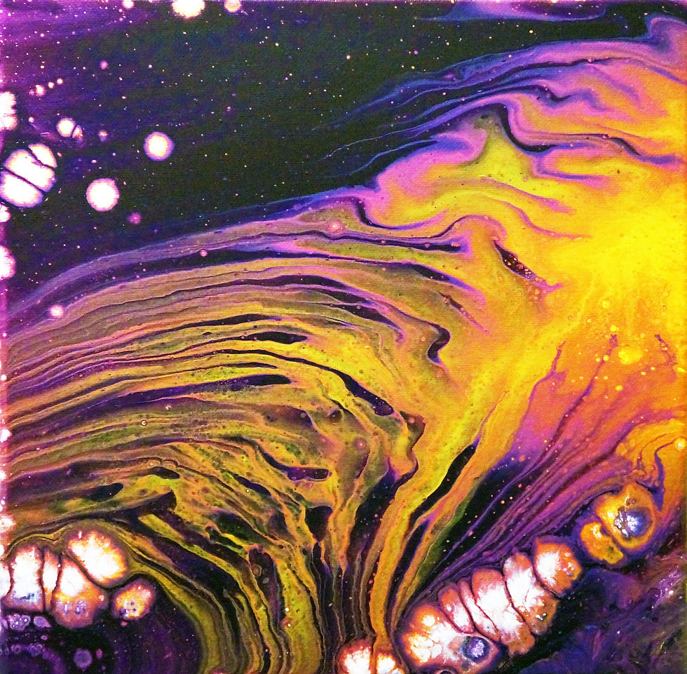 interior decor wall art fluid painting square galaxy zebra neon purple pink yellow white abstract animal print canvas gift