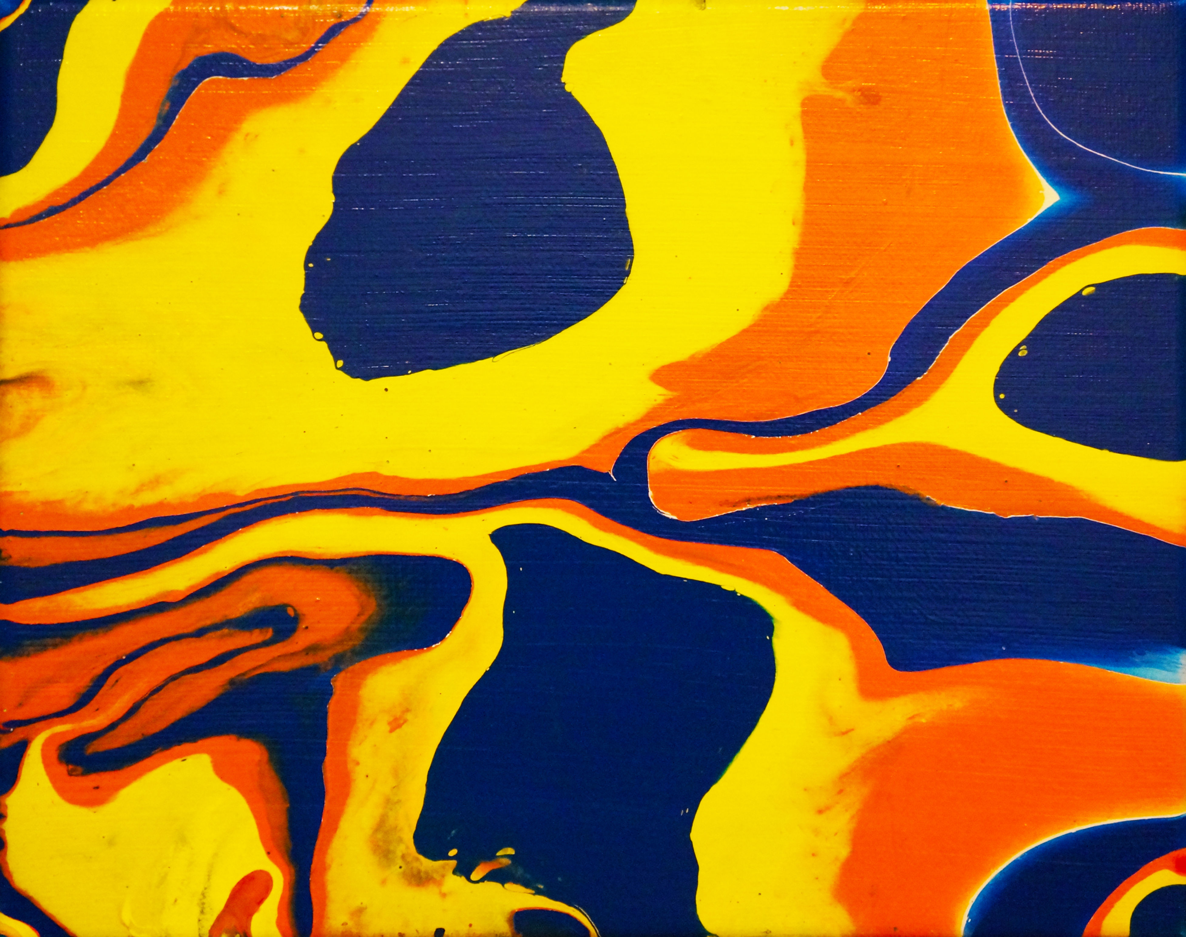 etsy resin art fluid painting abstract painting small blue orange yellow interior decor wall art bright painting modern