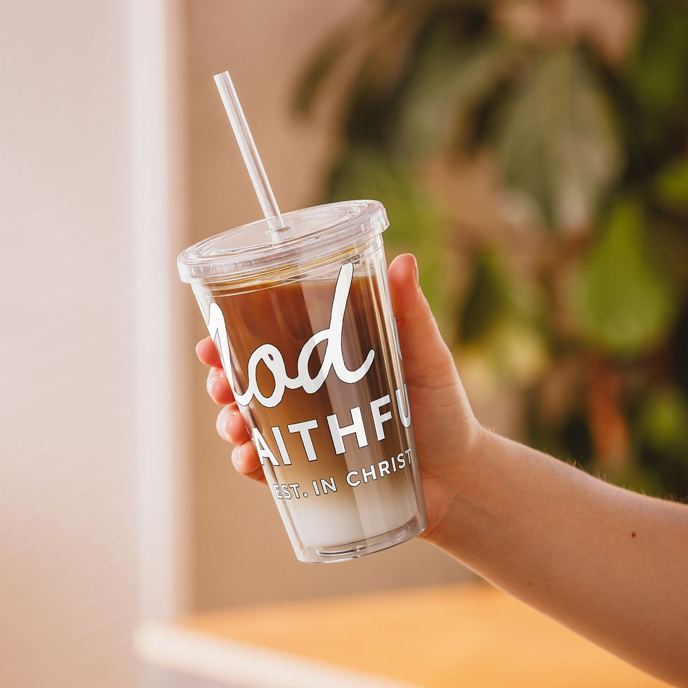 Miniatura: God is Faithful | Clear plastic tumbler