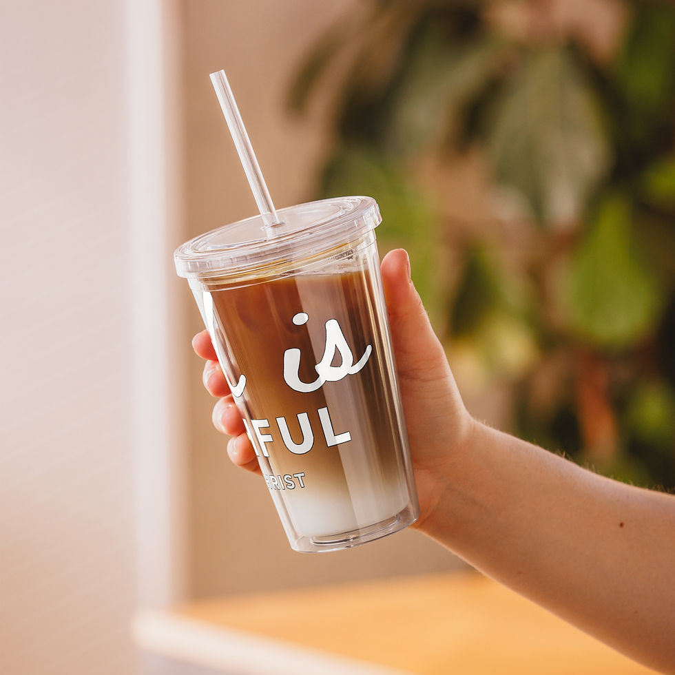 Miniatura: God is Faithful | Clear plastic tumbler
