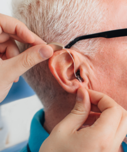Hearing aid fitting by audiologist