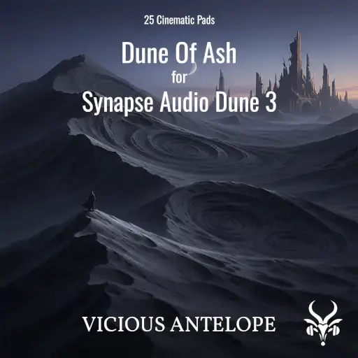 Cinematic pad presets for Dune 3 with dark tones for soundtracks, ambient music, and game audio design.