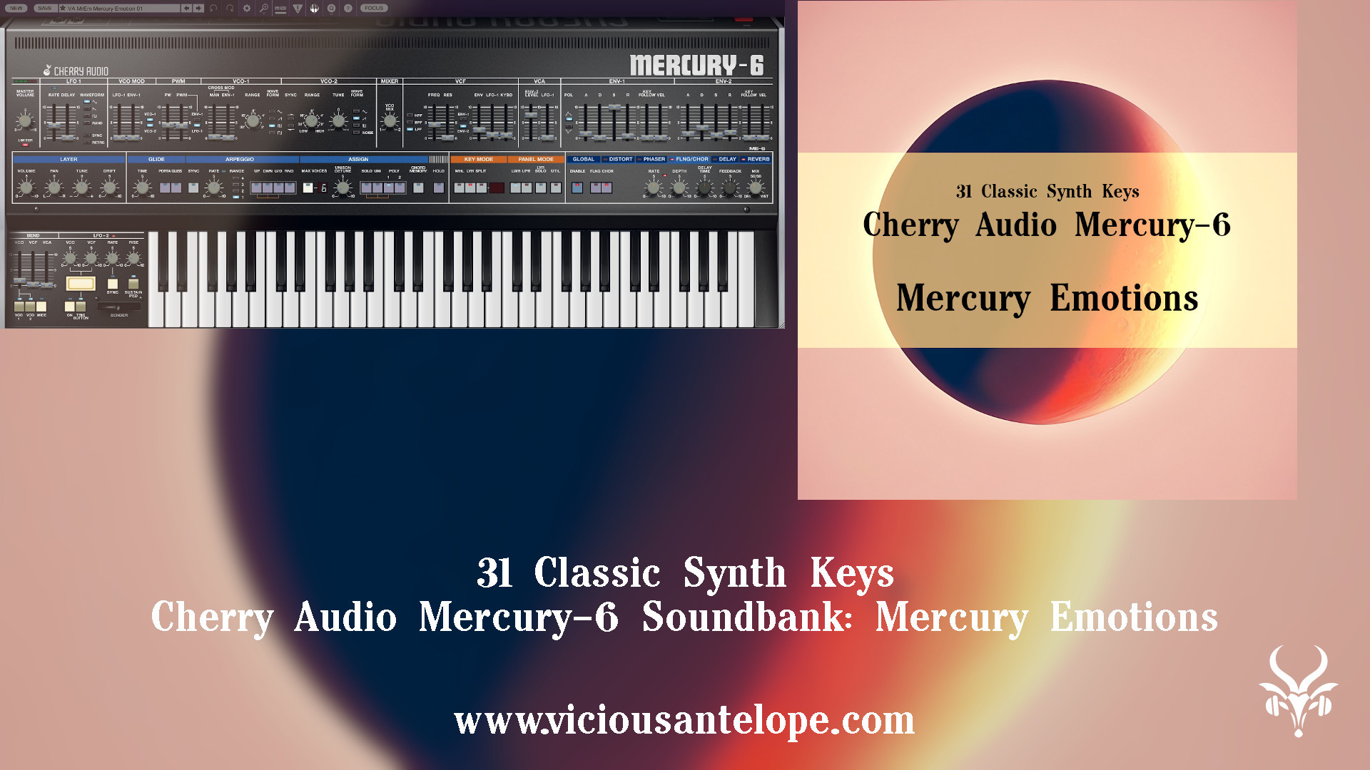 Mercury Emotions Synth Presets for Cherry Audio Mercury6 Vicious