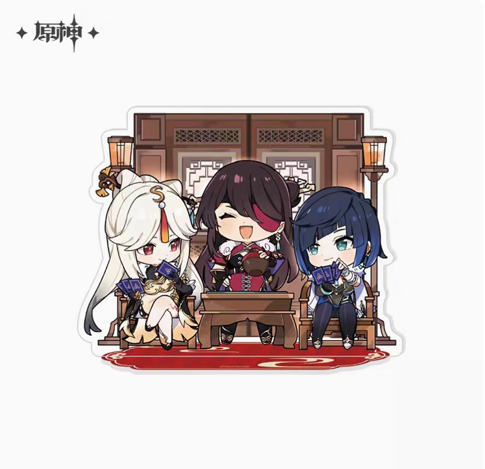 Thumbnail: Genshin Impact Chibi Round Pin and Acrylic Stand