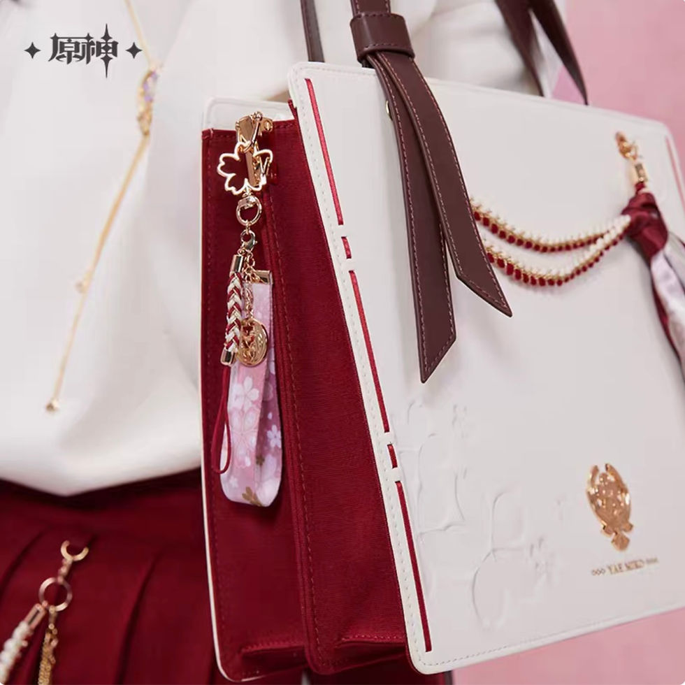 Thumbnail: Genshin Impact Yae Miko Themed Metal Bookmark and Keychain