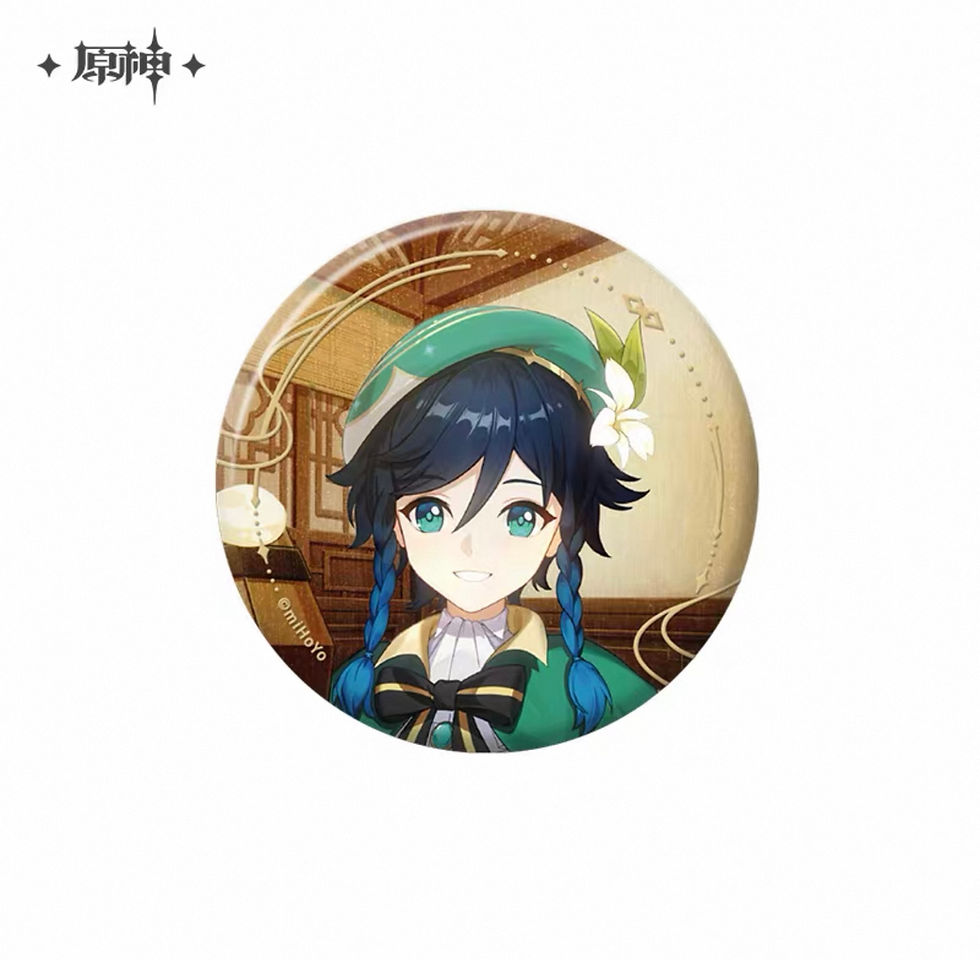 Thumbnail: Genshin Impact Round Pin and Group Photo Acrylic Keychain