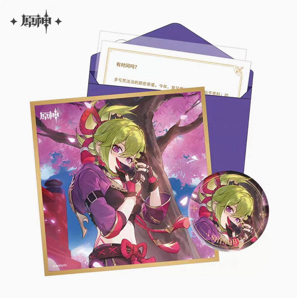 Thumbnail: 【Set D】Genshin Impact Characters Birthday Set (pin, paper stand, letter)