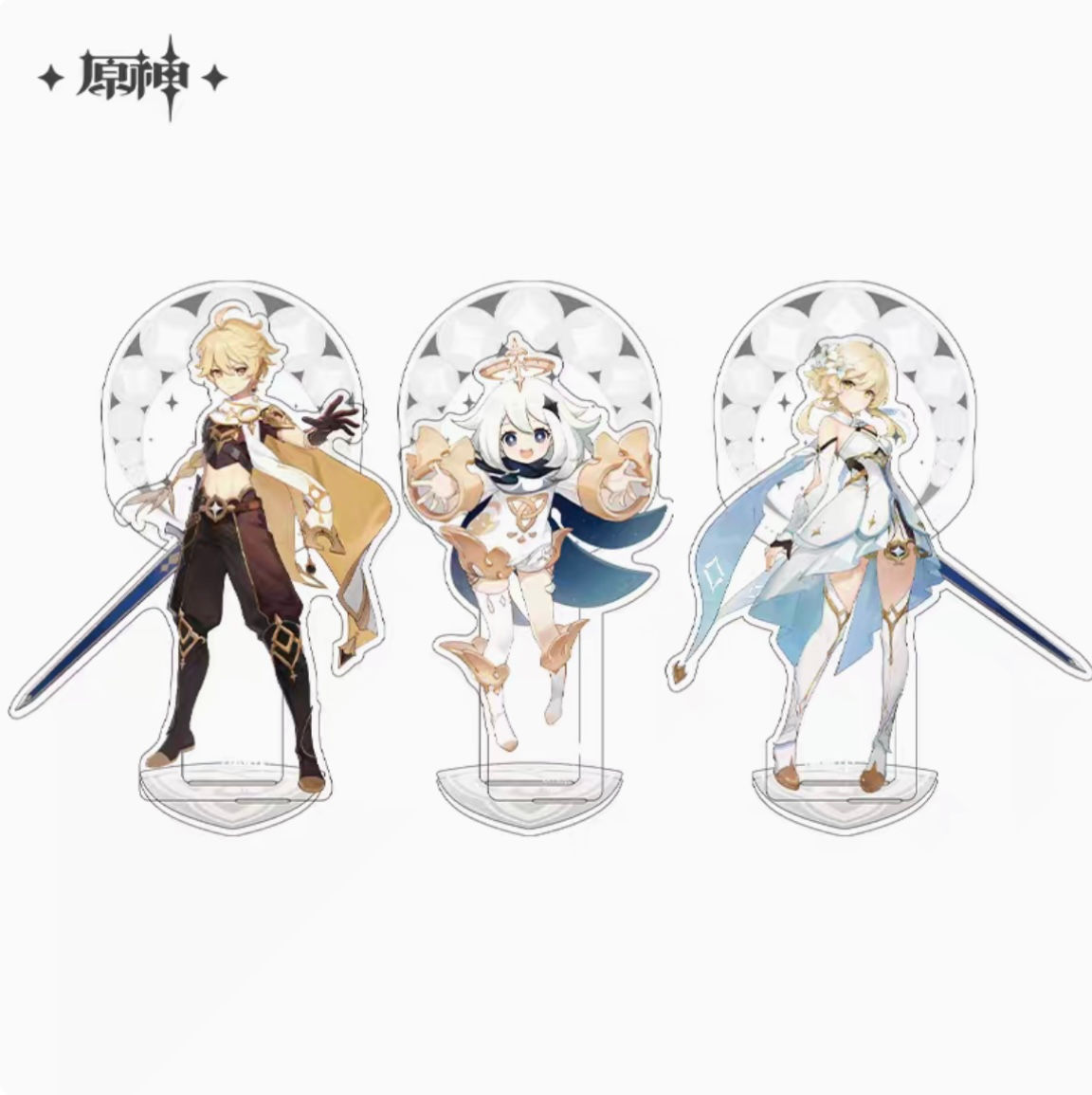 Travelers and Paimon Stands