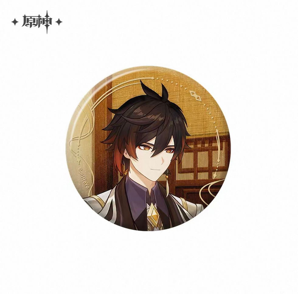 Thumbnail: Genshin Impact Round Pin and Group Photo Acrylic Keychain