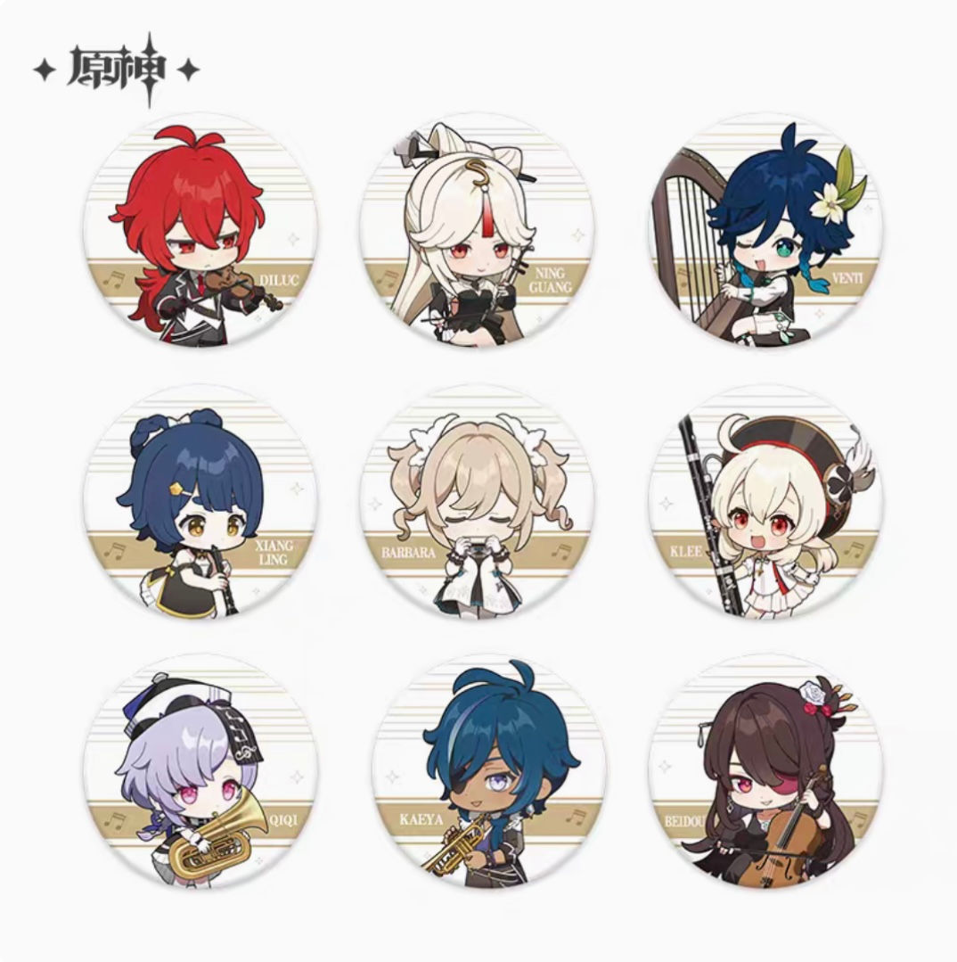 Genshin Concert Cute Round Pin