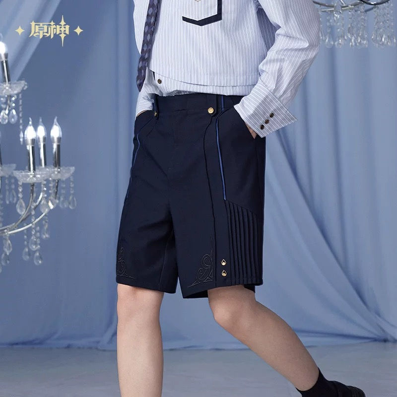 Genshin Impact Furina Themed High Waisted Uniform Shorts