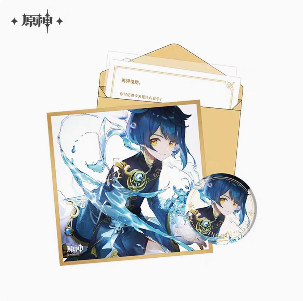 Thumbnail: 【Set B】Genshin Impact Characters Birthday Set (pin, paper stand, letter)