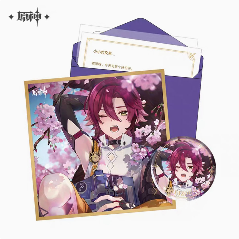 Thumbnail: 【Set D】Genshin Impact Characters Birthday Set (pin, paper stand, letter)