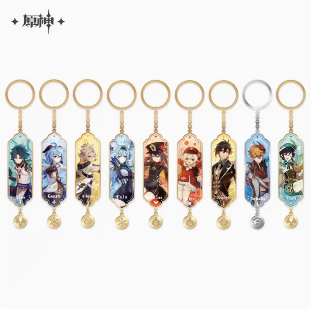 Genshin Impact Characters Metal Enamel Keychain