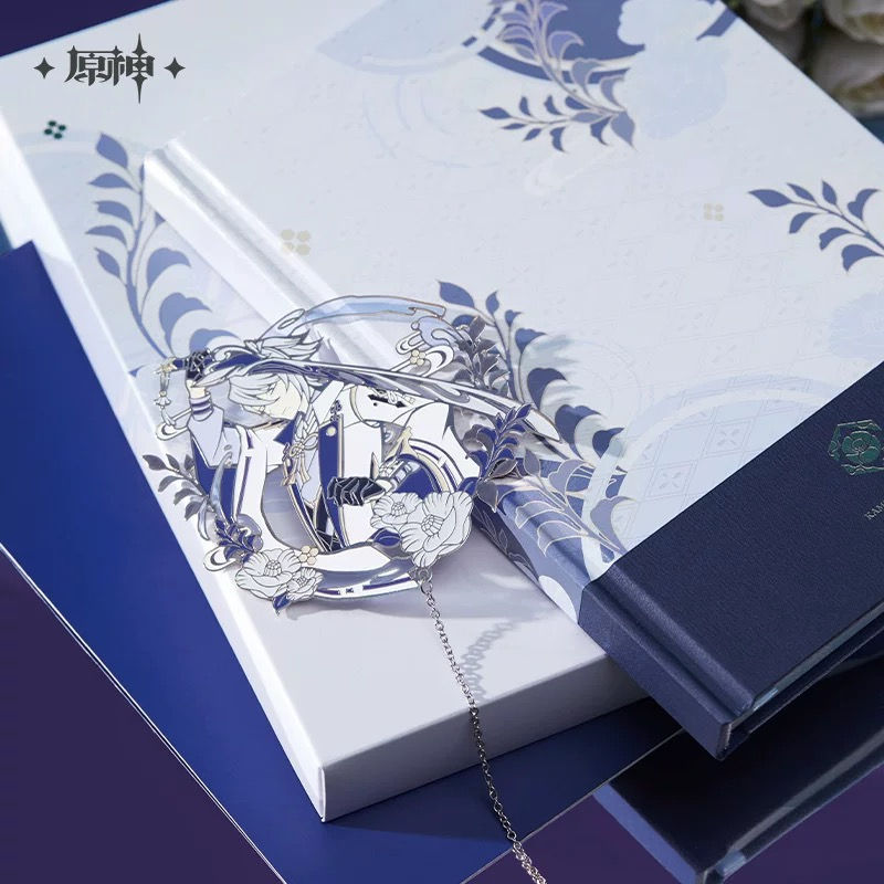 Thumbnail: Genshin Impact Ayato Themed Notebook and Metal Bookmark Set