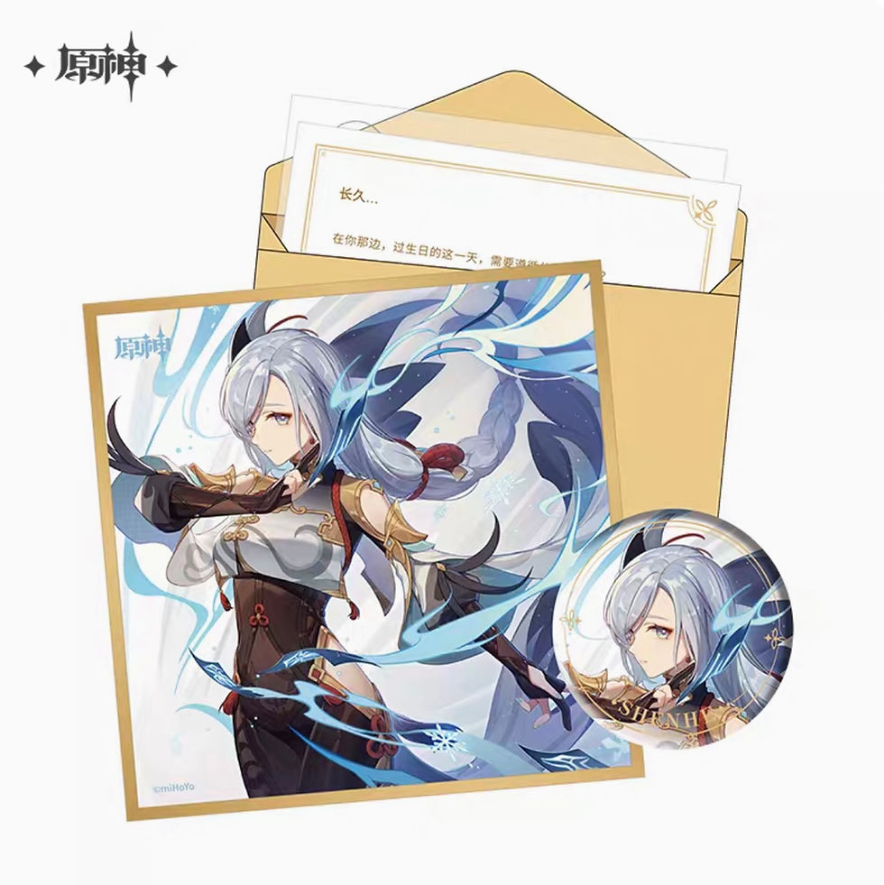 Thumbnail: 【Set D】Genshin Impact Characters Birthday Set (pin, paper stand, letter)