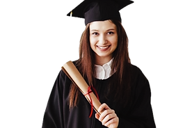 Student celebrating graduation success with global education support from Edwell Global Academy