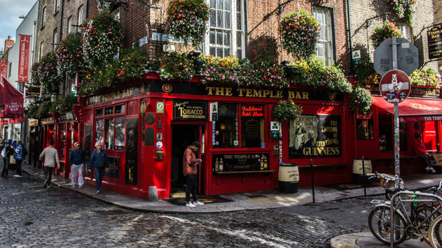 The temple bar and the streets nearby, Dublin