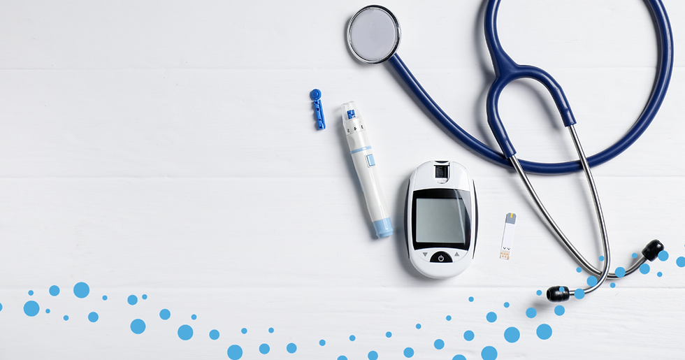 stethescope and other physician accessories to manage diabetes