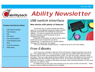 Newsletter: February 2003