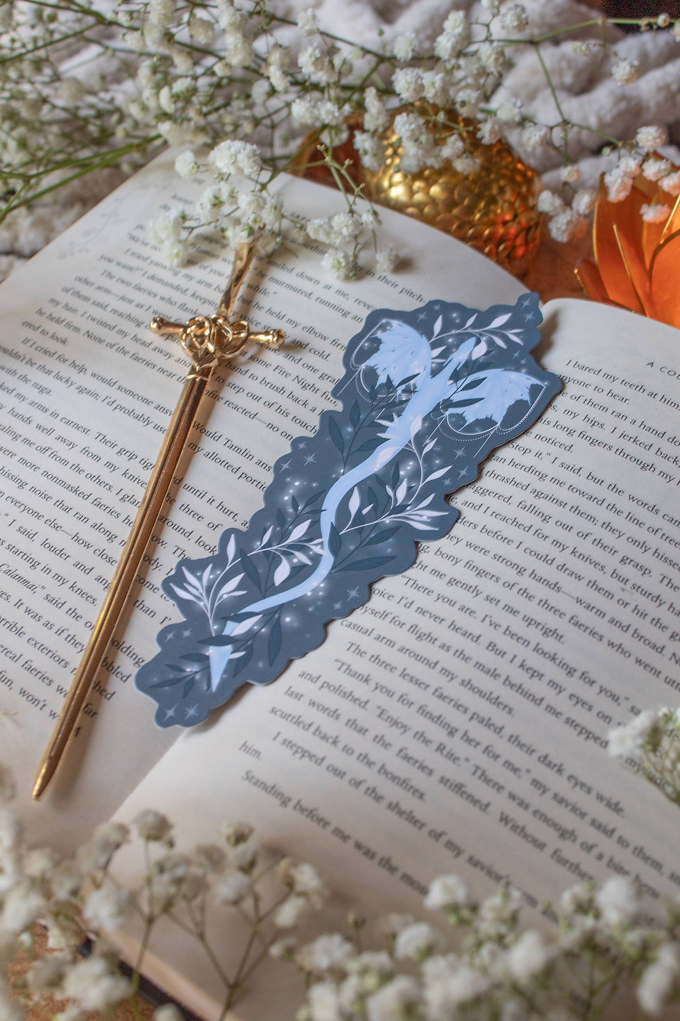 Thumbnail: When the Moon Hatched Moonplume Dragon Die-Cut Bookmark