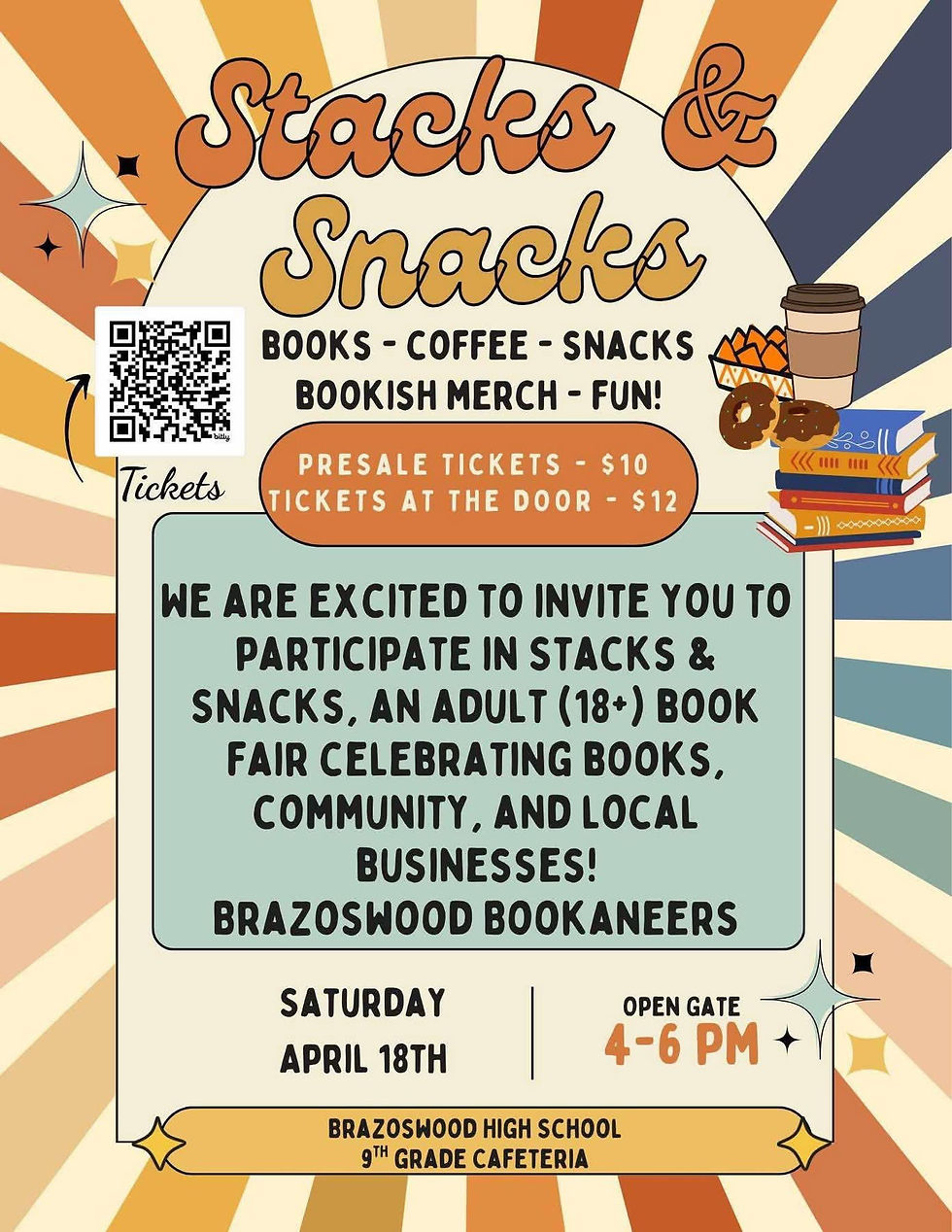 Stacks and Snacks Adult Book Fair