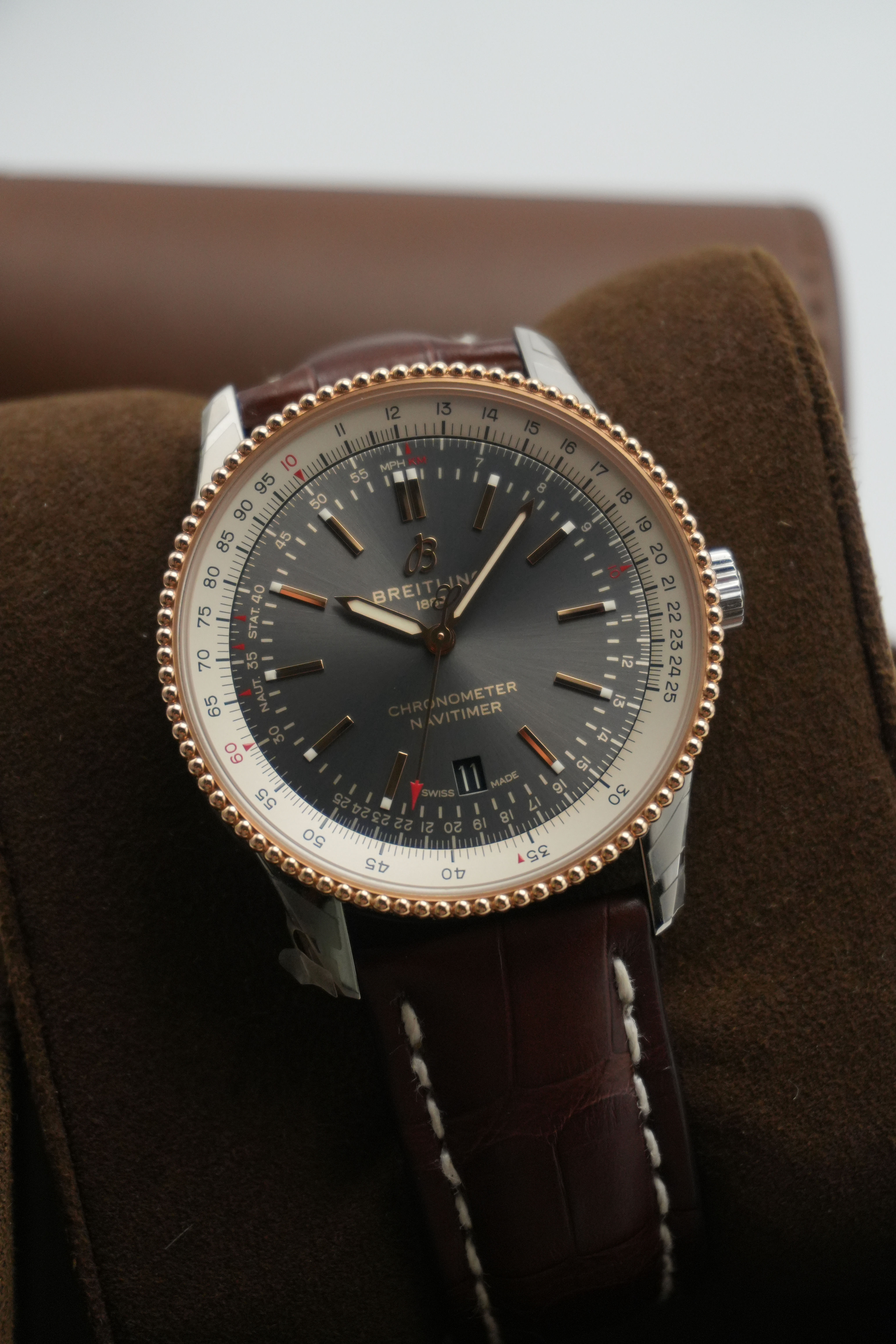 BREITLING Navitimer 41mm Steel & Rose Gold Rhodium Dial - U17326