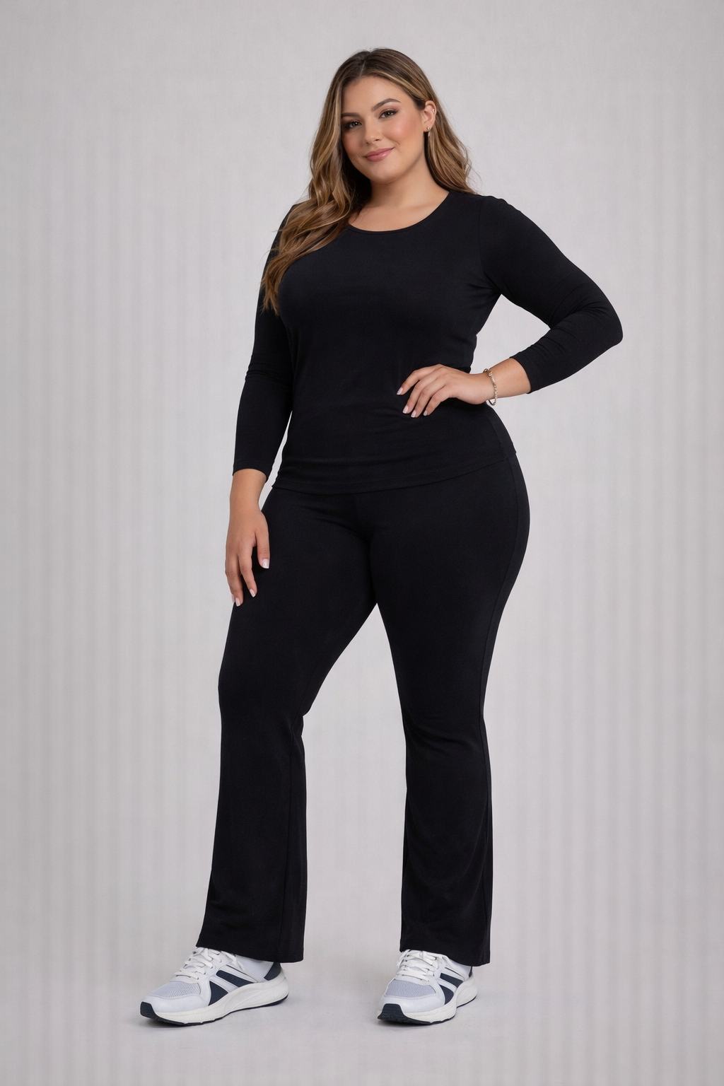 Legging Flare Bailarina Flanelada Plus Size