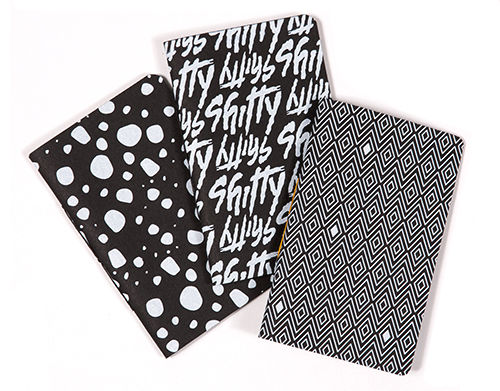 Black and white handmade notebooks