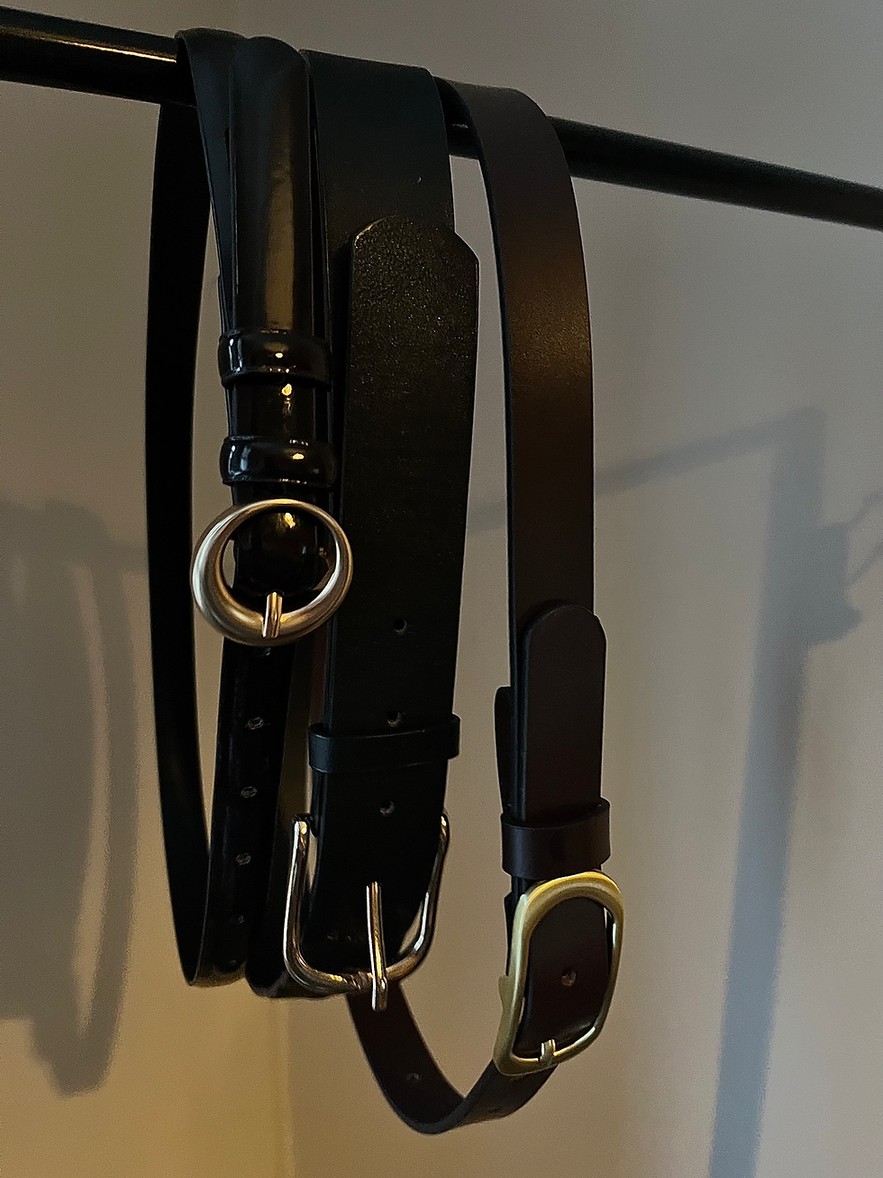 An assortment of belts.